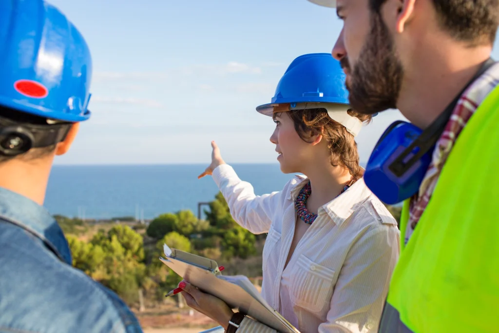 biological survey specialists on a site visit