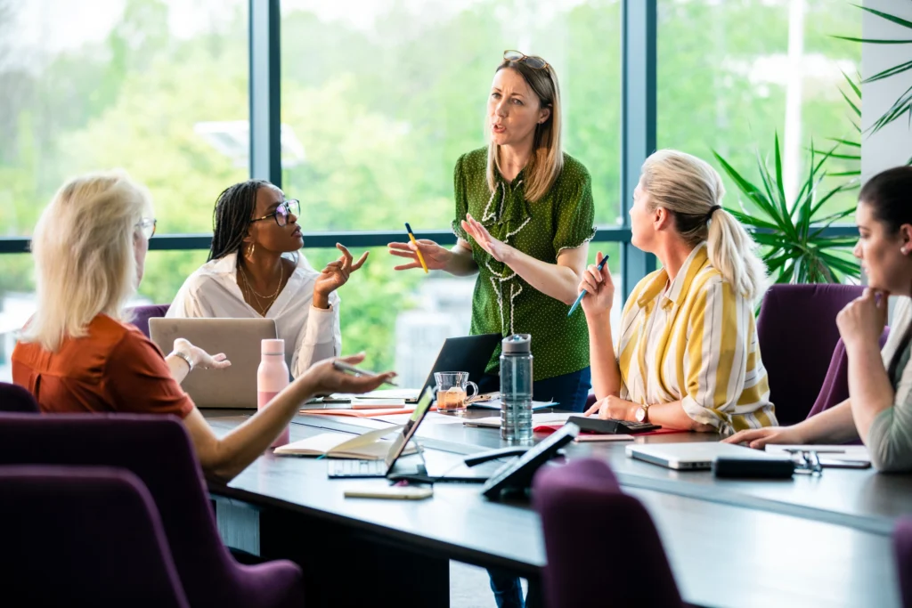 women having a meeting about environmental TSP