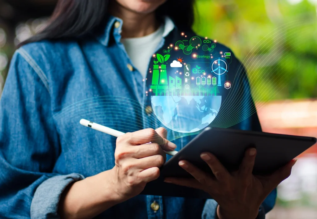 woman writing in a tablet to depict the most common biosurvey techniques