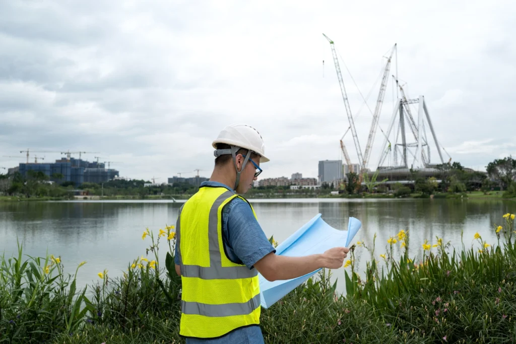 an specialist performing a site assessment